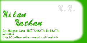 milan nathan business card